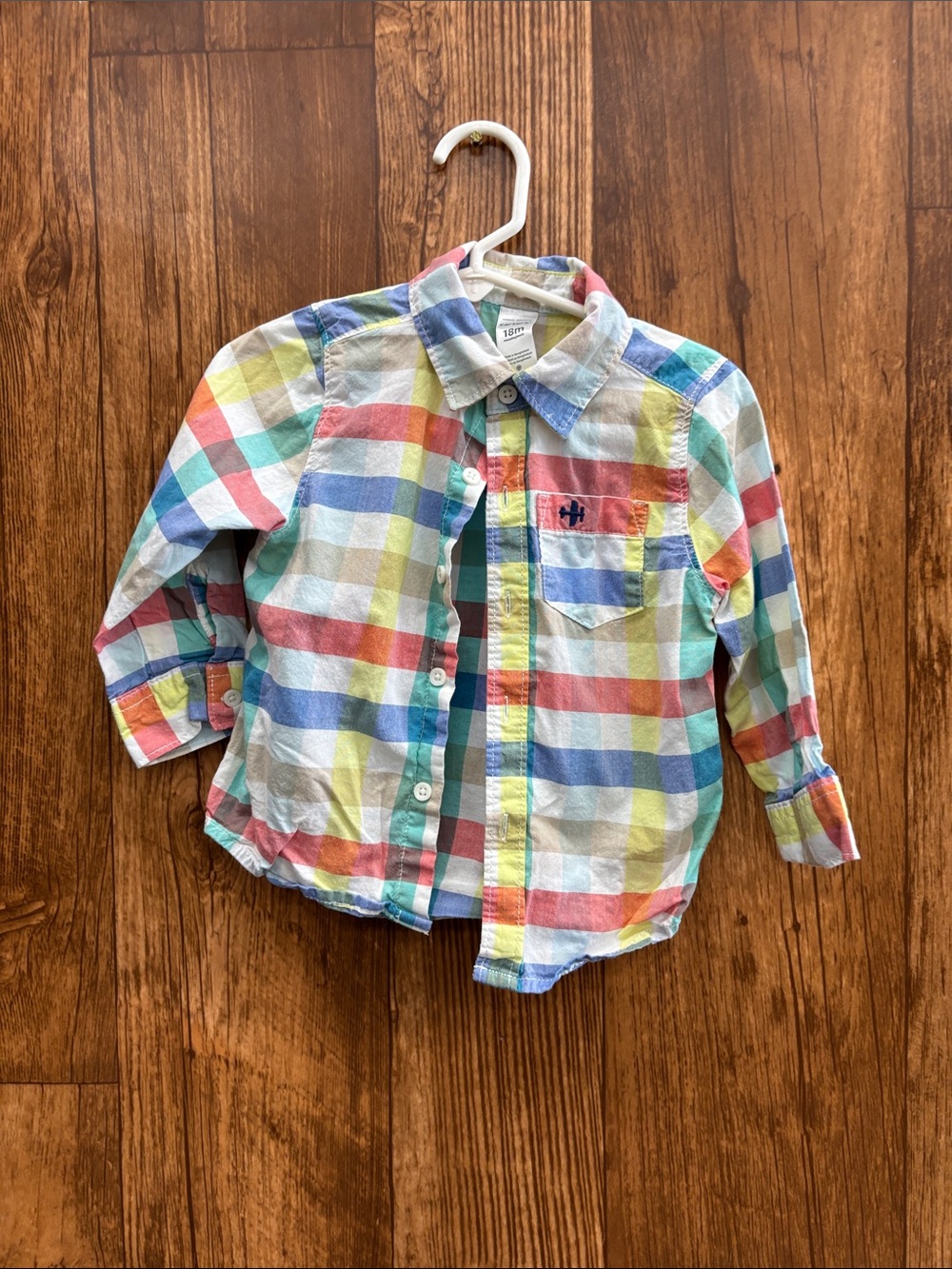 Vintage Carter's Multicolor Lonh Sleeve Plaid Button-Down Shirt